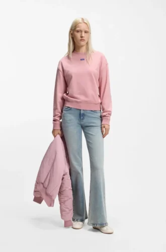 Sweatshirt i bomullsfrotté med logotyp