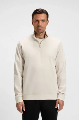 Sweatshirt med dragkedja i bomullsblandning