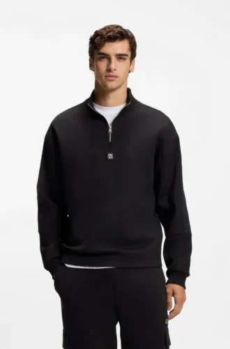 Sweatshirt med geometriska band i bomullsblandning