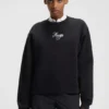 Sweatshirt med glitterlogotyp i bomullsfrotté
