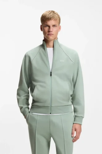 Sweatshirt med kontrastkant i bomullsblandning