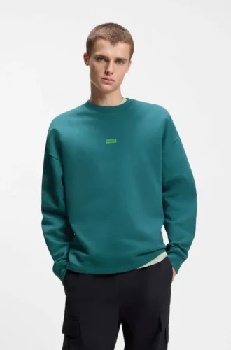 Sweatshirt med logotryck i bomullsfrotté