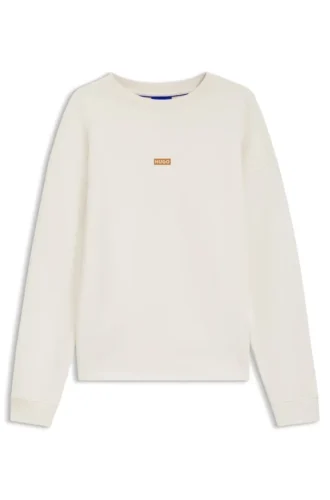Sweatshirt med logotryck i bomullsfrotté