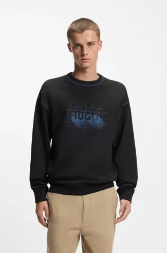 Sweatshirt med logotyp i bomullsfrotté