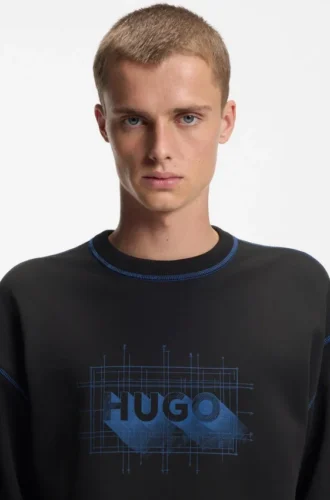 Sweatshirt med logotyp i bomullsfrotté