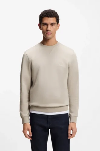 Sweatshirt med logotyp-patch i bomullsfrotté