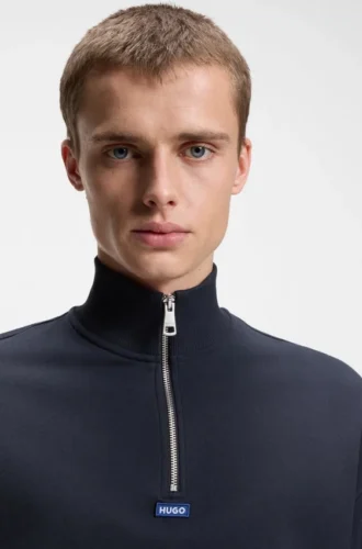 Sweatshirt med logotyp-patch i bomullsfrotté