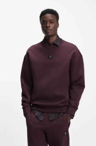 Sweatshirt med staplat logo i bomullsblandning