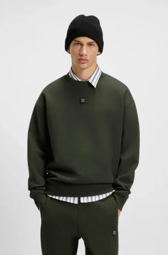 Sweatshirt med staplat logo i bomullsblandning