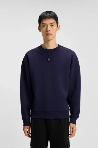 Sweatshirt med staplat logo i bomullsblandning