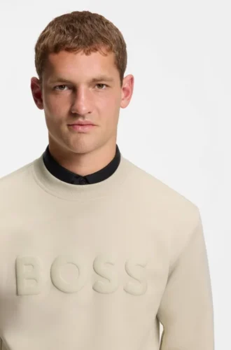 Sweatshirt med ton-i-ton-logotyp i stretchbomull