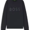 Sweatshirt med ton-i-ton-logotyp i stretchbomull