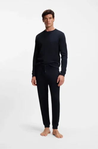 Sweatshirt med våffelstruktur i en bomullsblandning