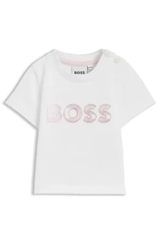 T-shirt för spädbarn med glänsande logotyp i stretchbomull