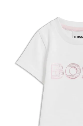 T-shirt för spädbarn med glänsande logotyp i stretchbomull