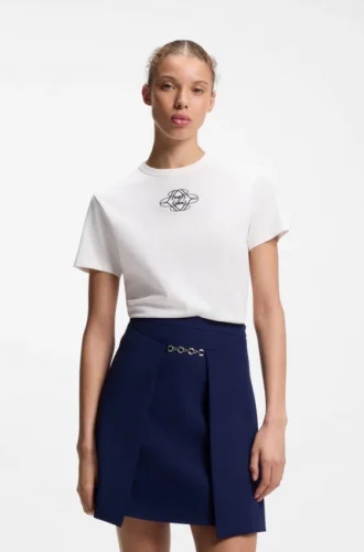 T-shirt i bomull med broderat logo