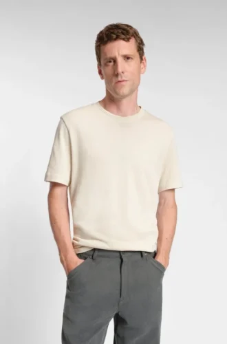 T-shirt i bomull med fiskbensmönster