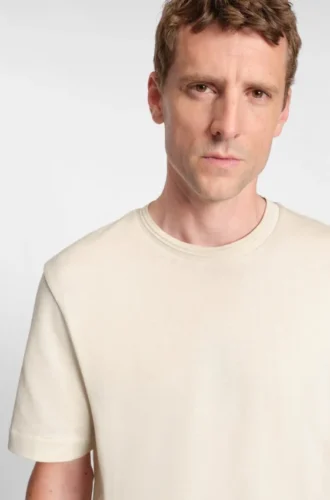T-shirt i bomull med fiskbensmönster
