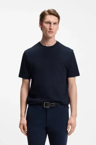 T-shirt i bomull med jacquardmönster
