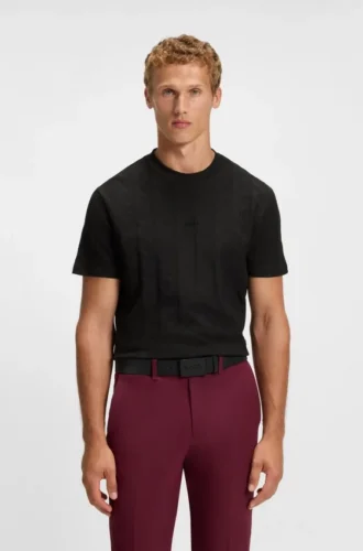 T-shirt i bomull med jacquardmönster