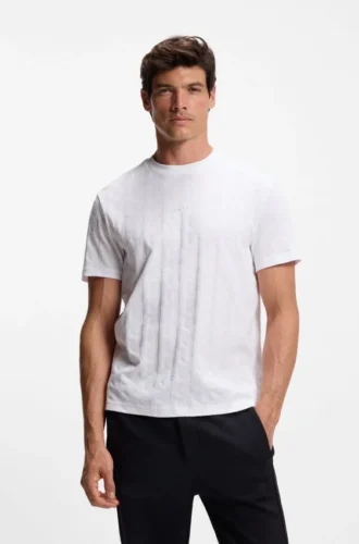 T-shirt i bomull med jacquardmönster