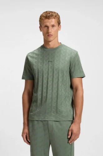 T-shirt i bomull med jacquardmönster