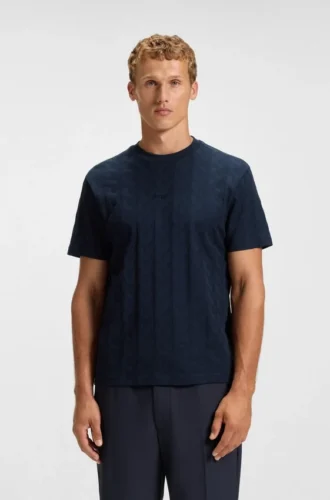 T-shirt i bomull med jacquardmönster