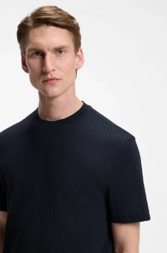 T-shirt i bomull med jacquardmönster
