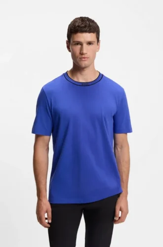 T-shirt i bomull med logotyp och rund hals