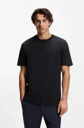 T-shirt i bomull med logotyp och rund hals