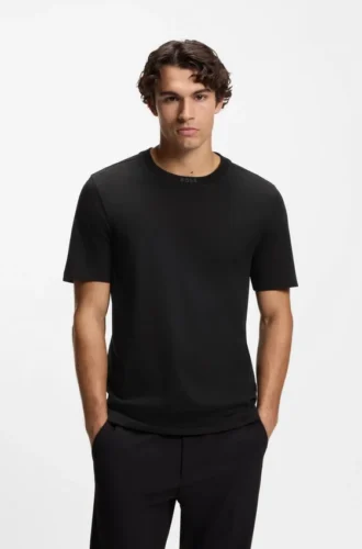 T-shirt i bomull med logotyp och rund hals