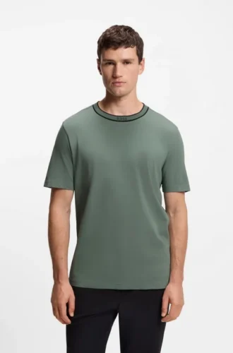 T-shirt i bomull med logotyp och rund hals