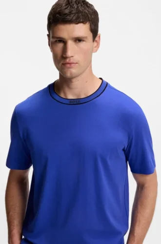 T-shirt i bomull med logotyp och rund hals