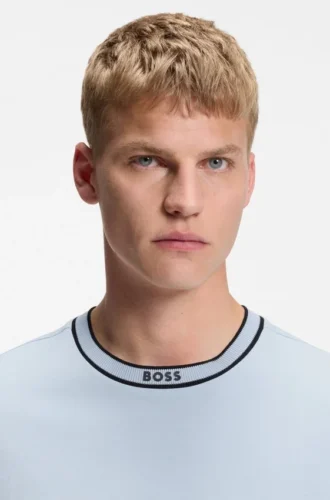T-shirt i bomull med logotyp och rund hals