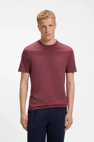 T-shirt i bomull med normal passform och modern logotyp