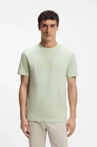 T-shirt i bomull med normal passform och modern logotyp