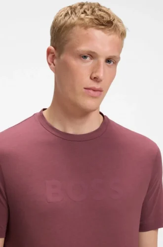 T-shirt i bomull med normal passform och modern logotyp