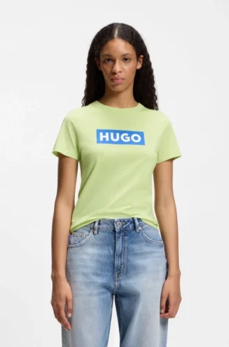 T-shirt i bomull med smal passform och blått boxlogotyp