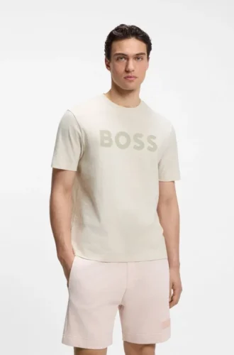 T-shirt i bomull med ton-i-ton-logotyp
