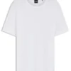 T-shirt i bomull och linne med normal passform