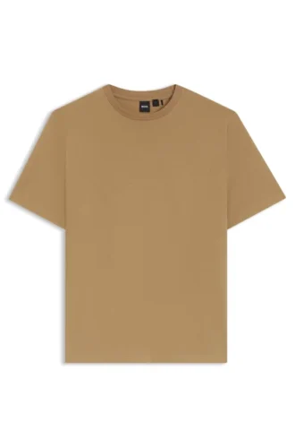 T-shirt i bomullsblandning med bubbeljacquardstruktur