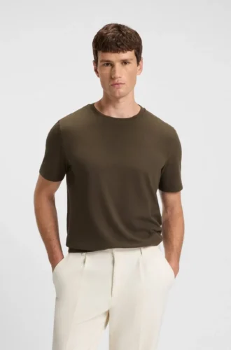 T-shirt i bomullsblandning med bubbeljacquardstruktur