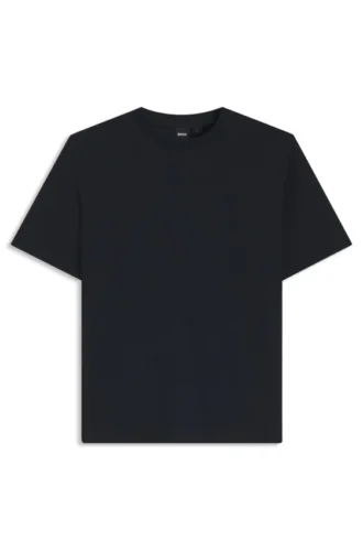 T-shirt i bomullsblandning med bubbeljacquardstruktur