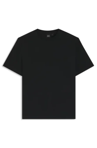 T-shirt i bomullsblandning med bubbeljacquardstruktur