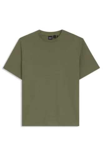 T-shirt i bomullsblandning med bubbeljacquardstruktur