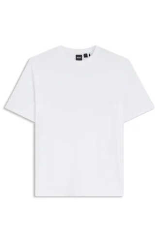 T-shirt i bomullsblandning med bubbeljacquardstruktur