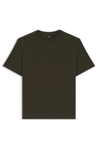 T-shirt i bomullsblandning med bubbeljacquardstruktur