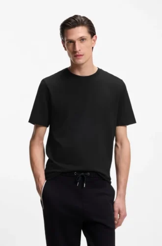 T-shirt i bomullsblandning med bubbeljacquardstruktur
