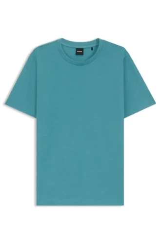 T-shirt i bomullsblandning med bubbeljacquardstruktur