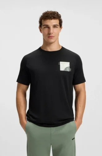 T-shirt i bomullsblandning med dekorativa reflekterande detaljer